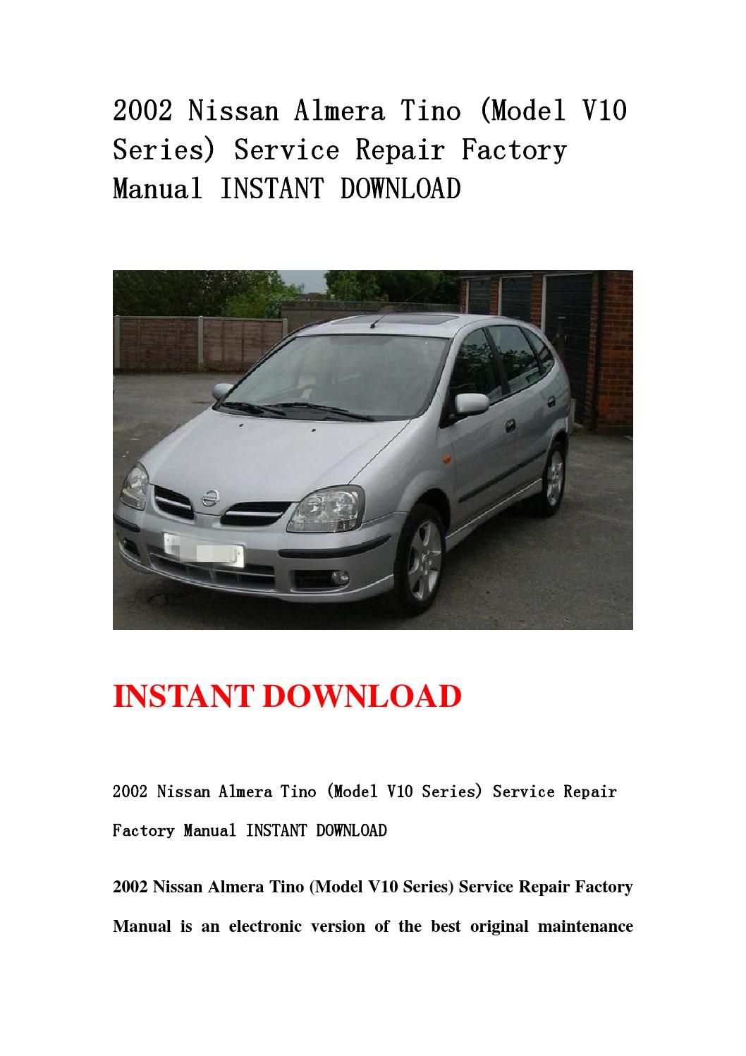 Nissan almera tino owners manual free download